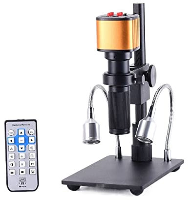 Lab Microscope Accessories 16MP Full HD 1080p HDMI USB Industrial Digital Electronic Microscope Camera Zoom 150x C-Mount Zoom Lens(Gold)