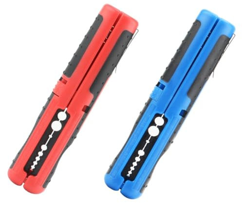 CSV TECH Multifunctional Wire Stripper Electrician Tool – Wire Stripping Pliers with Precision SK-5 Blades, Non-Slip Handle & Pen Clip – Cable Stripper & Wire Stripping for Professionals & DIY (Red)