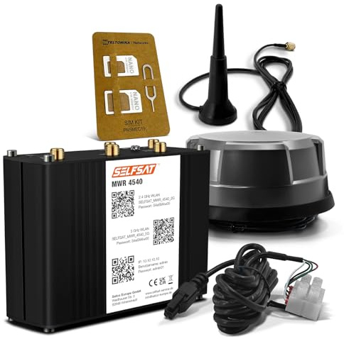 SELFSAT MWR 4540 4G Cat 6 - Router WLAN fino a 300 Mbps con antenna panoramica, colore: Nero