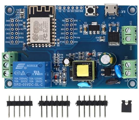 Laroal Relaismodul, ESP8266 AC 220 V DC 12 V WiFi-Relaisschalter ESP-12F für die Fernbedienung Smart Home