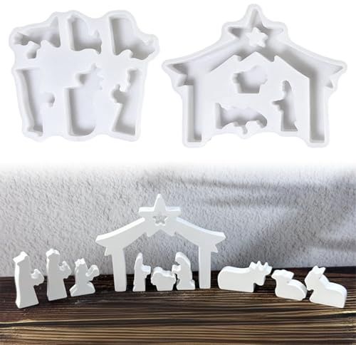 Skeadex Silikonformen Gießformen Weihnachten, Silikonform Krippe Gießformen Silikon Weihnachten Krippenfiguren Gießform Weihnachten Giessformen Silikon Gießform Krippe