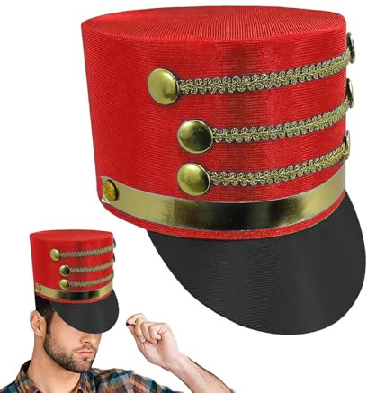 Générique Chapeaux de casse-noisette adulte, casse-noix tambour major halloween adulte cosplay jouet soldat chapeau pour performance, rassemblement, spectacle de scène