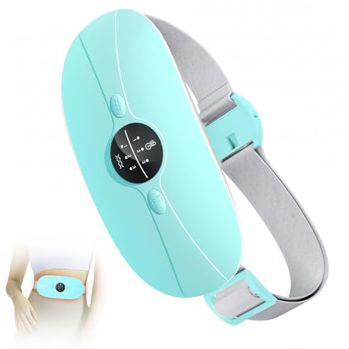 Almohadilla térmica menstrual, Cinturón de Calentamiento Eléctrico USB | para el Vientre, 3 Niveles de Calor y 3 Modos de Masaje, Soporte de Espalda Calentado para Alivio Dolor Menstrual, Azul claro