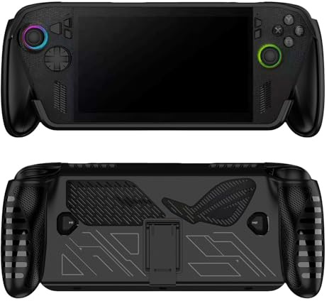 ZLiT Protective Cover for Ally/for Ally X Game Console,TPU Handheld Game Console Protective Case Protector Skin Sleeve Cover with Stand (Black)