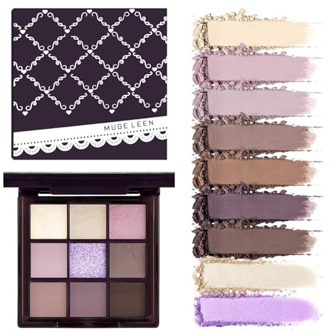 Flintronic 9 Farben Matt Lidschatten Palette und Schimmernde, Pigmentierte Lidschattenpalette Bunt, Wasserdicht, Langlebig Eyeshadow Palette für Frauen und Mädchen, Party, Festival (Lila)