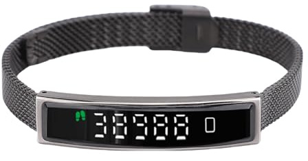 Jectse Smart-Armband, Aktivitäts-Fitness-Tracker, Wasserdicht, Visualisierte Trainingsdaten, Schrittzähler-Smart-Armband für Damen und Herren, Zum Laufen, Reiten, mit App (Black)