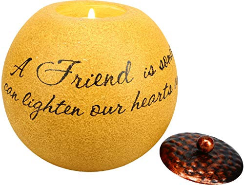 Pavilion Gift Company Comfort Candles 4-1/2-Inch Round Candle Holder, Friend