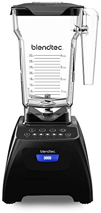 Blendtec Classic 575 High Speed Blender - FourSide Jug (2.2 L) - Food Processor - Professional-Grade Power - Self-Cleaning - 4 Pre-programmed Cycles - 5-Speeds - Black 38.1 x 20.3 x 17.8