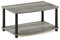 Furinno Turn-N-Tube No Tools 2-Tier Elevated TV Stands, Oak Grey/Black, 60.5 (W) x 27.9 (H) x 40.1 (D) cm