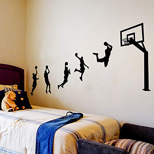 Pdrui Wandtattoo für Schlafzimmer, Werfen Basketball Wandsticker als Wanddekoration für Wohnzimmer Kinderzimmer Wand Fenster Flur 123×203cm Wand Aufkleber | Geschenke für Basketballliebhaber