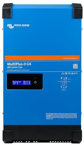 Victron Energy MultiPlus-II GX Reiner Sinus Wechselrichter 35 Amp Batterie Ladegerät, Spannungswandler, Transferschalter Inverter Charger, 3000VA 48-Volt 230V