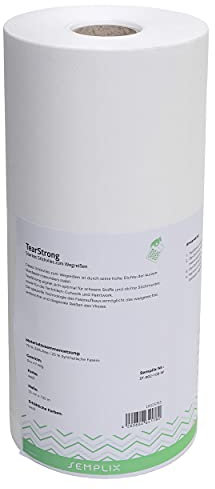 SEMPLIX Tear-Strong starkes Stickvlies - zum Wegreißen für schwere Stoffe und dichte Stickmuster (weiß, 33 cm x 100 m)
