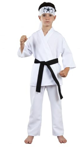 DISBACANAL Disfraz Cobra Kai karateka blanco - 8 años