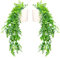 Eco Home Store Juego de 2 Plantas Artificiales Colgantes en Macetas Blancas, Accesorio Decorativo de Interior para el Hogar