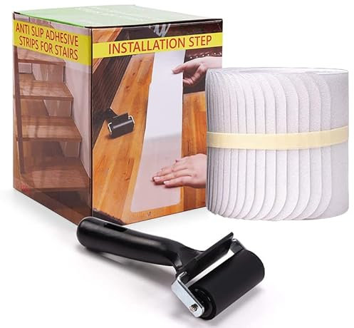 Y-Nut Antirutsch-Streifen Rutschschutz für Treppenstufen 60x10cm (15er-Set) – Anti-Rutsch-Klebeband, Rutschschutz für Innen-Treppen Selbstklebend Durchsichtig Klar