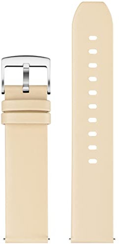 Stailer Uhrenarmband 18mm beige, aus hochwertigem echtes italienisches Leder DANI®, Ersatzarmband in 18 mm, Lederarmband mit Edelstahl Metall Schließe für Herren und Damen