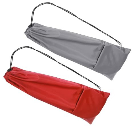 PATIKIL Badmintonschläger-Hülle, 2er Pack wasserdichte Oxford-Badminton-Schlägertasche mit Reißverschlusstasche und Zugband-Schultergurt, leicht, Rot/Grau