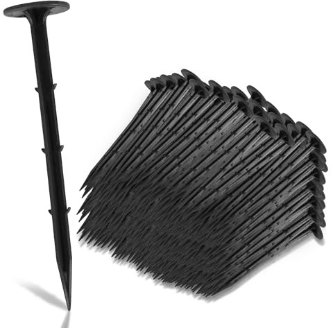Herrselsam Lot de 600 piquets d'ancrage au sol pour bâche de jardin ou bâche de bac à sable, lutte contre les mauvaises herbes, film de couverture de sol, tissu de paysage, treillis anti-taupes