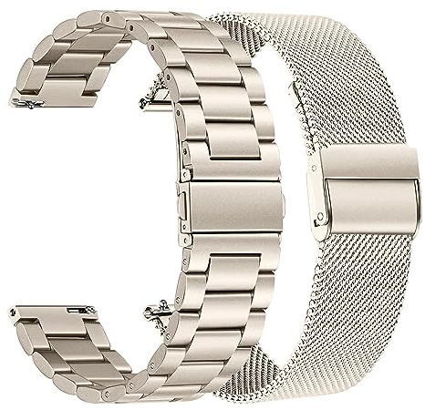 TRUMiRR Kompatibel mit Samsung Galaxy Watch 7 40mm Armband, 20mm Gewebte Edelstahl Uhrenarmband Metall Armband für Galaxy Watch 7 6 5 40mm