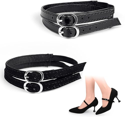 Didiseen 2 Pairs Shoe Straps High Heel Shoelaces Anti-loose and Non-slip Buckles Replacement Shoelace Accessories PU Leather Shoe Belt for Women Girls Sandals