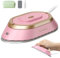 Newbealer Ferro da Stiro da Viaggio, Ferro da Viaggio Mini Portatile Leggera Compatto senza Vapore, Stirare i Vestiti, Doppio Voltaggio 100V-240V, rosa