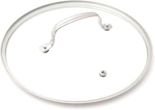 Nuwave Temperglasdeckel mit Dampfventil für 1,9L Kochtopf | Temperglas; Langlebig; Ofenfest bis 176°C; Edelstahlrand und Griff; Spülmaschinenfest; Leicht zu Reinigen
