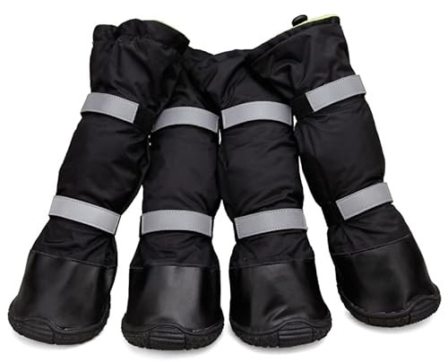 Nvzi -b Outdoor Hundeschuhe Winter Hundeschuhe rutschfest für Schnee Regen (Schwarz, XS, 4 Stück)