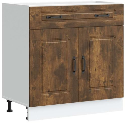 vidaXL Küchenunterschrank Kalmar Räuchereiche Holzwerkstoff