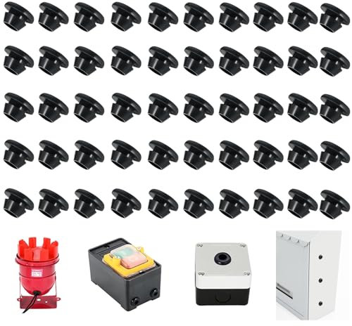 mohito 50 pezzi Passacavi in Gomma.Occhiello Passacavo in Gomma,Passacavo in gomma aperto passacavo,Adatto per cavo trogolo spina foro filo protezione isolamento gomma 8mm * 10mm