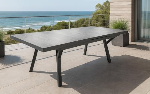Gardissimo Ausziehtisch Solido 185/245 x 100 cm Anthrazit | Gartentisch, Ausziehbar, Aluminium, Keramik, Wetterfest