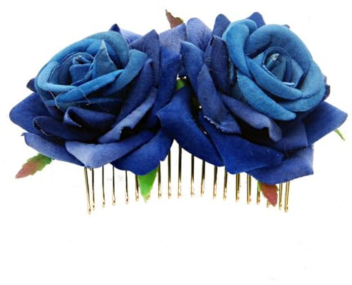 Abschlussball-Kopfschmuck Doppelter Haarkamm, Haarschmuck, Gabelkamm, Vintage-Kopfbedeckung for Abschlussball, Party(Blau)