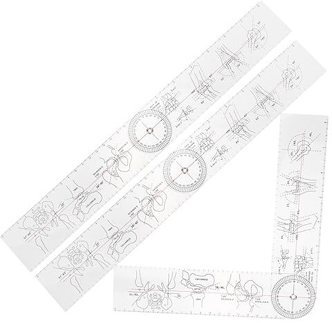 Angoily Goniometro Angolare Medico in Pvc 3 Pezzi Righello per Misurazione Articolare Facile da Leggere Strumento per Valutazione Medica e Recupero a Casa