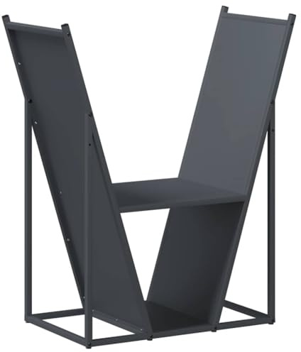 Portant de bois chauffage anthracite 69,5x35x81 cm
