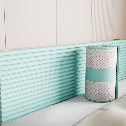 Wandkissen, Kissen Panel Wand 1.2cm Dick, Wandpolster Selbstklebend, Polsterpaneel Wand, Anti-Collision Wandpaneele, Bett Kopfteil Gepolstert für Schlafzimmer, Wandschutz(Green,50 cm x 2 m 6pcs)