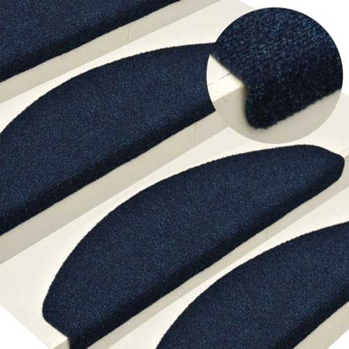 NQJIBUE Selbsthaftende Stufenmatten, Marineblau, 65 x 21 x 4 cm, Nadelstanzer, Haushaltsbedarf, Treppenstufen, 5 Stück