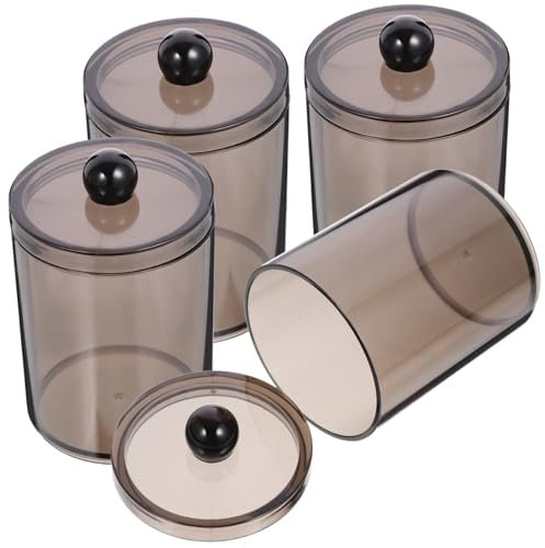 WRITWAA 4pezzi Dispenser Per Cotton Fioc Con Coperchio Contenitore Per Cotton Fioc Porta Batuffoli Di Cotone Organizzazione Del Bagno Materiale Robusto Facile Da Pulire