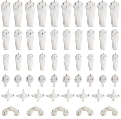 100 Stück Bilderhaken Zum Nageln, Bilderhaken Ohne Bohren, Spurlose Bilder Haken Aufhängung, Unsichtbare Wandhaken, Multifunktional Picture Hangers für Fotorahmen Bilder(Weiße)
