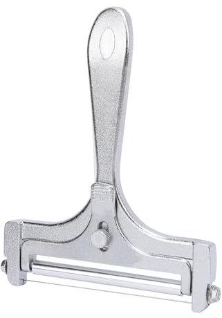 Stainless Steel Handheld Cheese Cutter Adjustable Wire Cheese Slicing Tool Butter Cheese Shaver Ergonomic Design for Home Kitchen and Charcuterie Boards