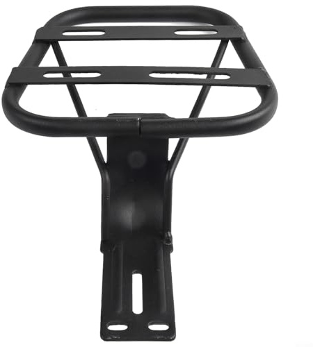 Gdfnmogo Electric For Bike Rear Rack Steel Carrier Bracket, Sturdy Black Rear Trunk Support Frame for E-Bikes with Mounting Holes, Iron Luggage