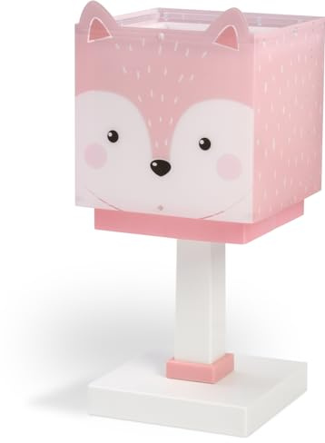 Dalber Kinder Tischlampe Nachttischlampe Nachtlicht Little Fox Fuchs Fuchsbaby, 64581N, G4-4W LED - Glühbirne enthalten, Rosa | Nachtlicht; 4W LED; Glühbirne enthalten; Fuchsbaby