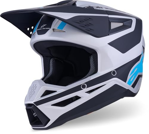 Alpinestars S-M3 Heat Motocross Helm, schwarz/Silber matt, 2XL (63/64)