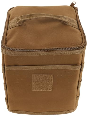 ORFOFE Bolsa Organizadora para Bombonas de Gas para Camping Resistente y Ligera Tamaño Pequeño Color Marrón Claro Bolsa de Transporte para Estufas y Utensilios de Cocina Adecuado