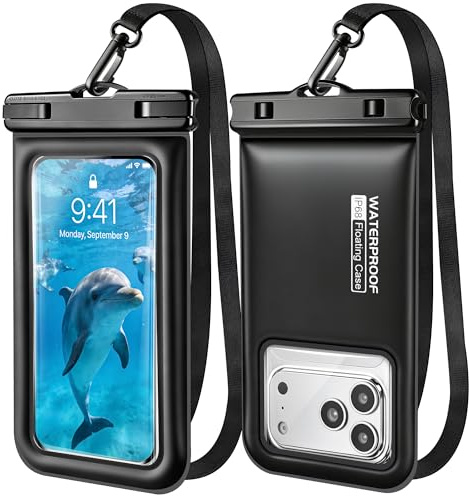 CITAMAMA Funda Impermeable Móvil, 2 Unidades IPX8 Flotante Funda Acuática Móvil para Playa Natación Piscina, Funda Agua Movil para iPhone 17 16 15 14 Pro MAX Samsung S26 S25 S24 Ultra, hasta 7