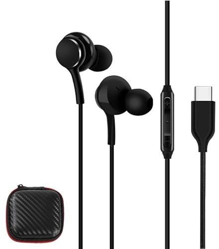 Auriculares Cable USB C In Ear Magnéticos con Micrófono Auriculares Tipo C Compatible con Samsung Galaxy S26 S25 S24 A56 A55 iPhone 17 16 Pixel Cascos con Cable Cancelación