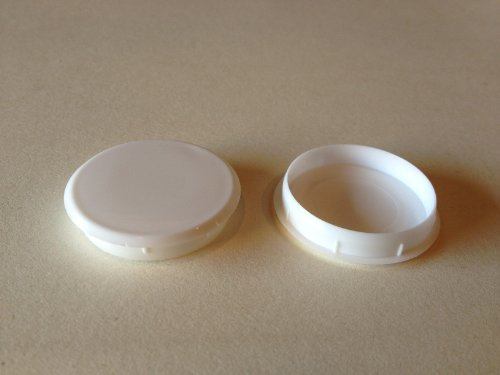Hinge and Bracket Supplies 10 x 35mm White Cabinet Hinge Hole Covers