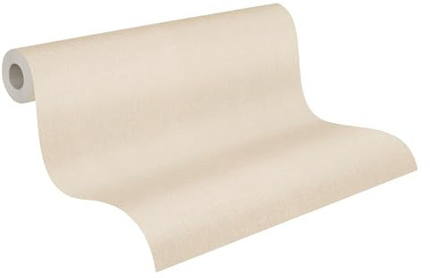 A.S. Création Vliestapete Elegance Tapete mit textilartiger Oberfläche Unitapete 10,05 m x 0,53 m beige Made in Germany 211767 2117-67