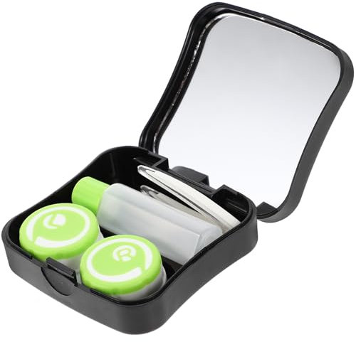 SUPVOX Caja de Lentes de Contacto Kit de Viaje Estuche Lentillas con Pinza Aplicador Palo Botella de Solución Patrón
