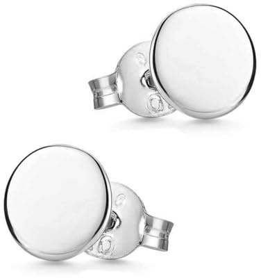 Runde Plättchen Ohrstecker Silber 925 flach für Damen Herren Kinder SO-438 | Ohrringe aus hautfreundlichem Sterlingsilber Ø von 3-7mm incl Geschenk Box von MATERIA by Matthias Wagner