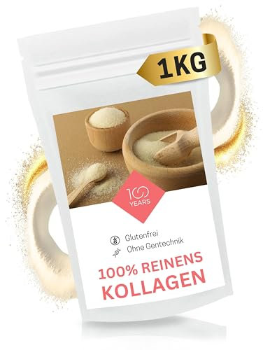NEU 2025 - Hochdosiertes Kollagen Pulver 1kg - Geschmacksneutral, 100% reines Collagen Pulver ohne Zusätze - Collagen Peptide Typ 1, 3 - abgefüllt in Deutschland
