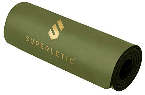 SUPERLETIC Esterilla para yoga y fitness, antideslizante con correa para llevar, suave, blanda y cómoda para ejercicios de fuerza muscular y entrenamiento, pilates, gimnasio en casa
